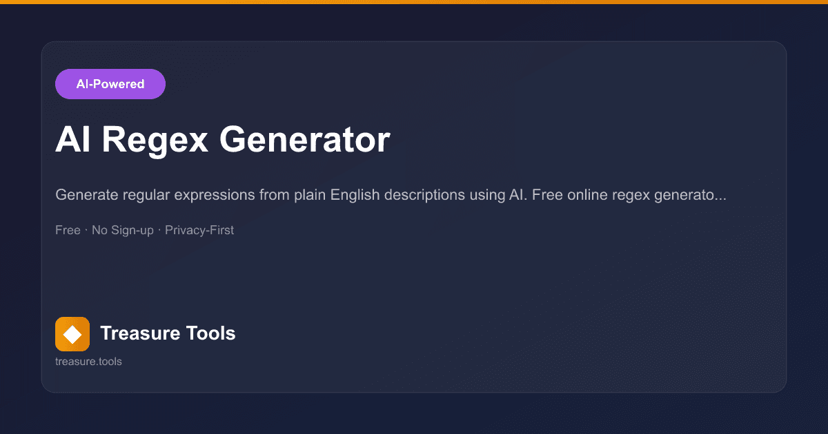 AI Regex Generator | Treasure Tools
