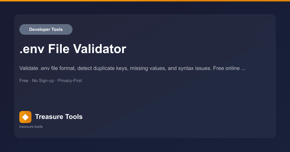 Shell Senv .env File Validator | Treasure Tools