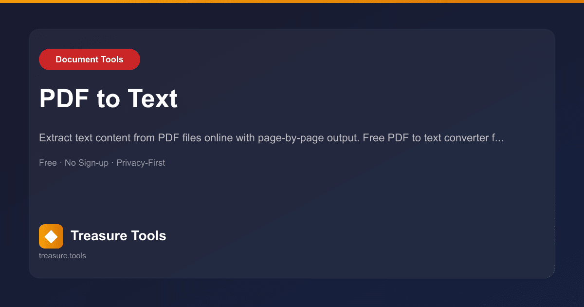 PDF to Text | Treasure Tools