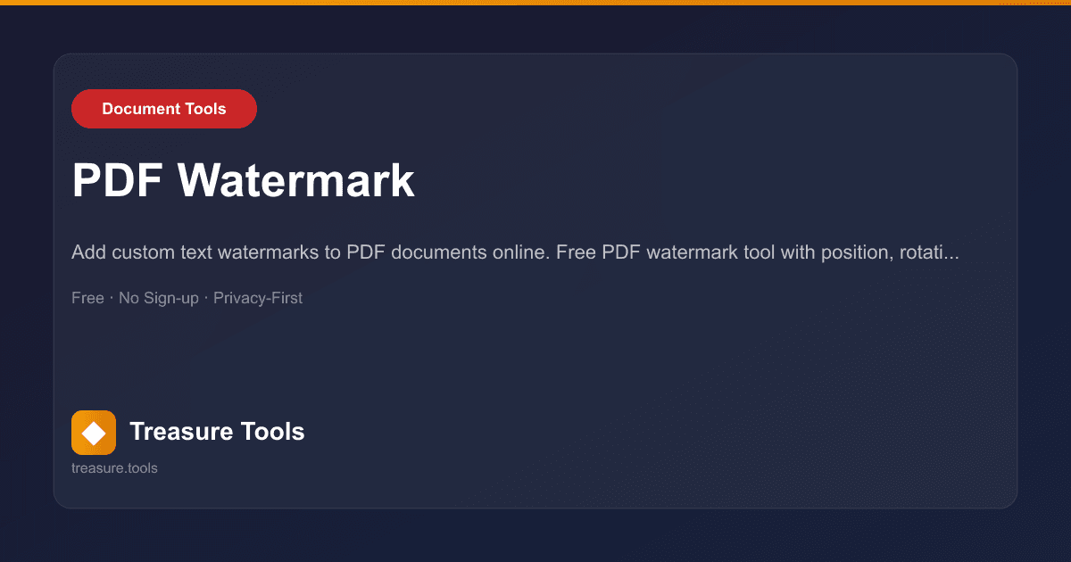 PDF Watermark | Treasure Tools