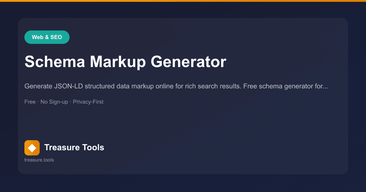 Schema Markup Generator | Treasure Tools