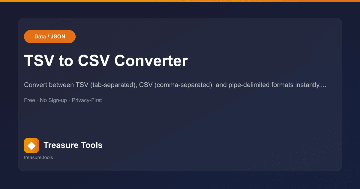 TSV to CSV Converter | Treasure Tools